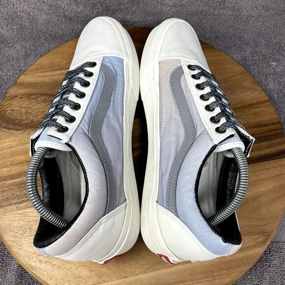 Vans Old Skool Classic White Marshmallow Blue Skate Shoe Sneaker Men's Size 10 - Picture 5 of 9